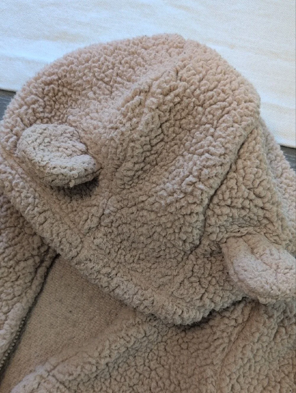 Carter's Tan Teddy Sherpa Jacket with Hooded Bear Ears